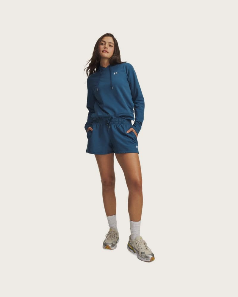 Dámske teplákové kraťasy UNDER ARMOUR UA Sport Terry Short-BLU – fotka 4