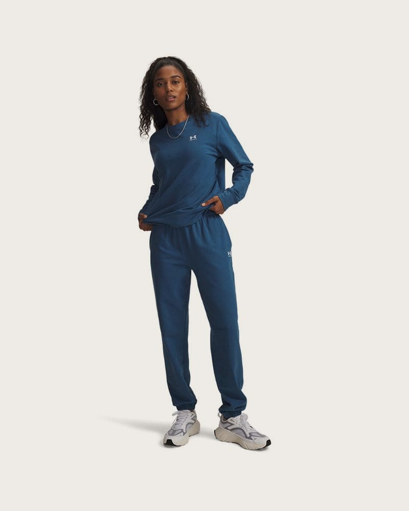 Dámske tepláky UNDER ARMOUR Sport Terry Jogger-BLU – fotka 3