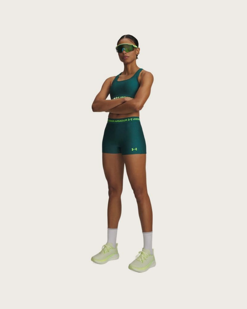 Dámske kompresné kraťasy UNDER ARMOUR HeatGear Shorty-GRN – fotka 3