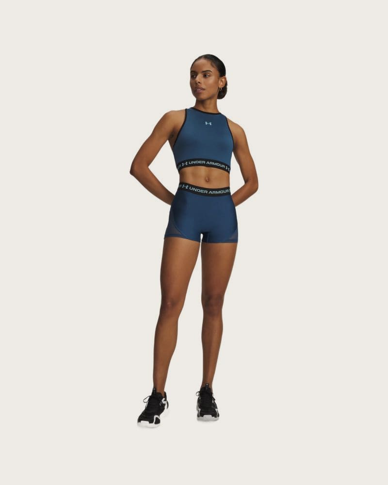 Dámske kompresné kraťasy UNDER ARMOUR HeatGear Mesh Shorty-BLU – fotka 3