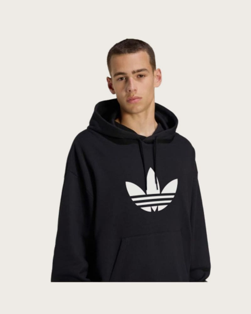 Pánska mikina s kapucňou ADIDAS ORIGINALS TREFOIL HOODY BLACK WHITE