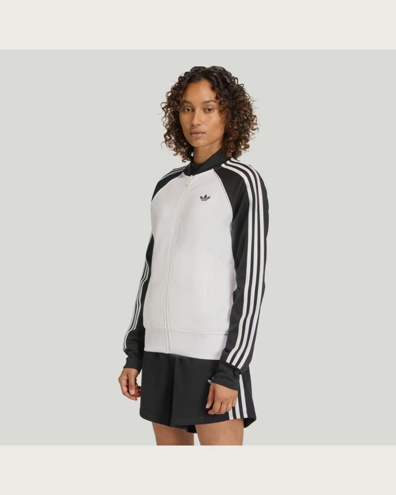 Dámska mikina so zipsom ADIDAS ORIGINALS SST TT WHITE BLACK – fotka 2