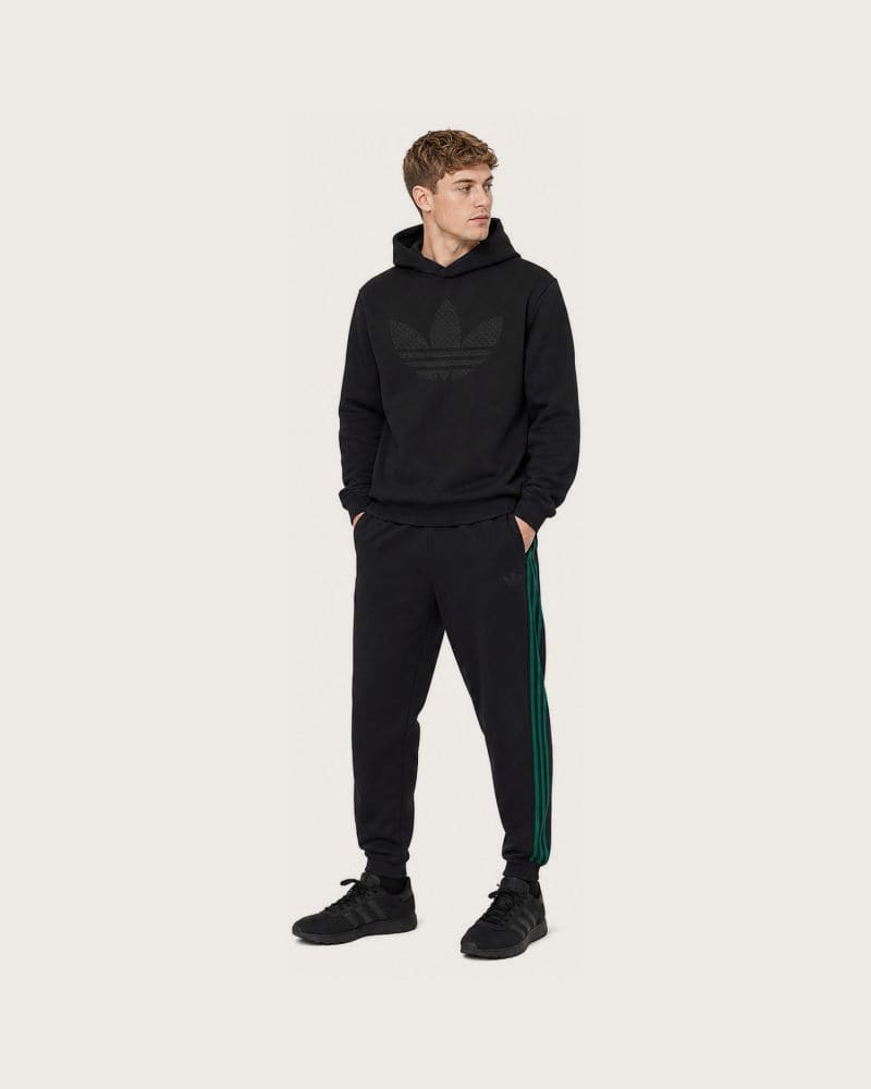 Pánska mikina s kapucňou ADIDAS ORIGINALS MONOGRAM HD BLACK – fotka 3