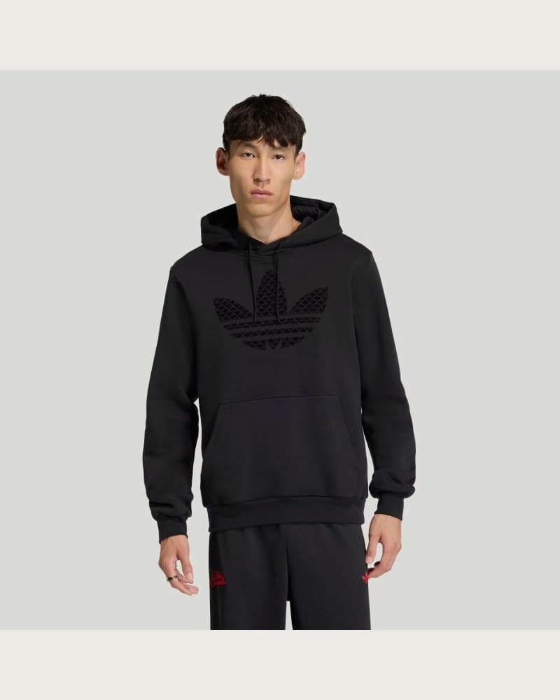 Pánska mikina s kapucňou ADIDAS ORIGINALS MONOGRAM HD BLACK – fotka 4