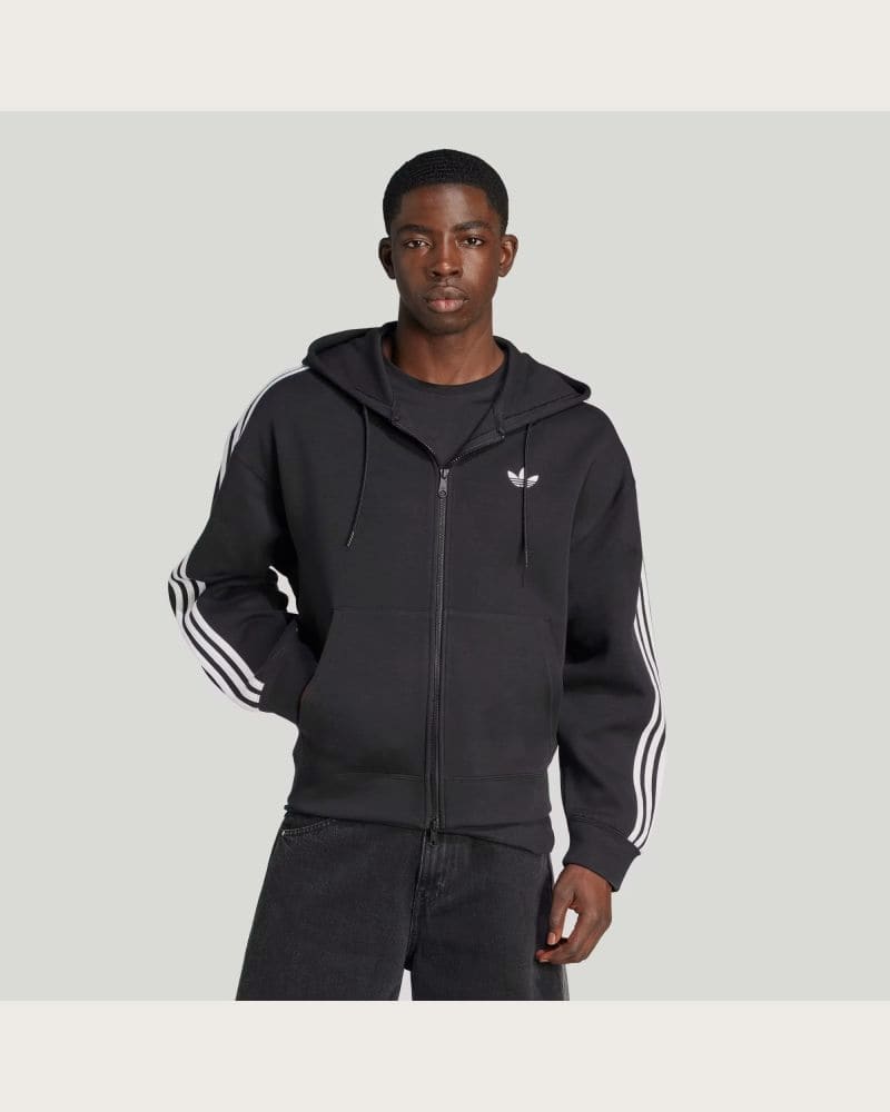 Pánska mikina so zipsom ADIDAS ORIGINALS SPACER HOODIE BLACK – fotka 2