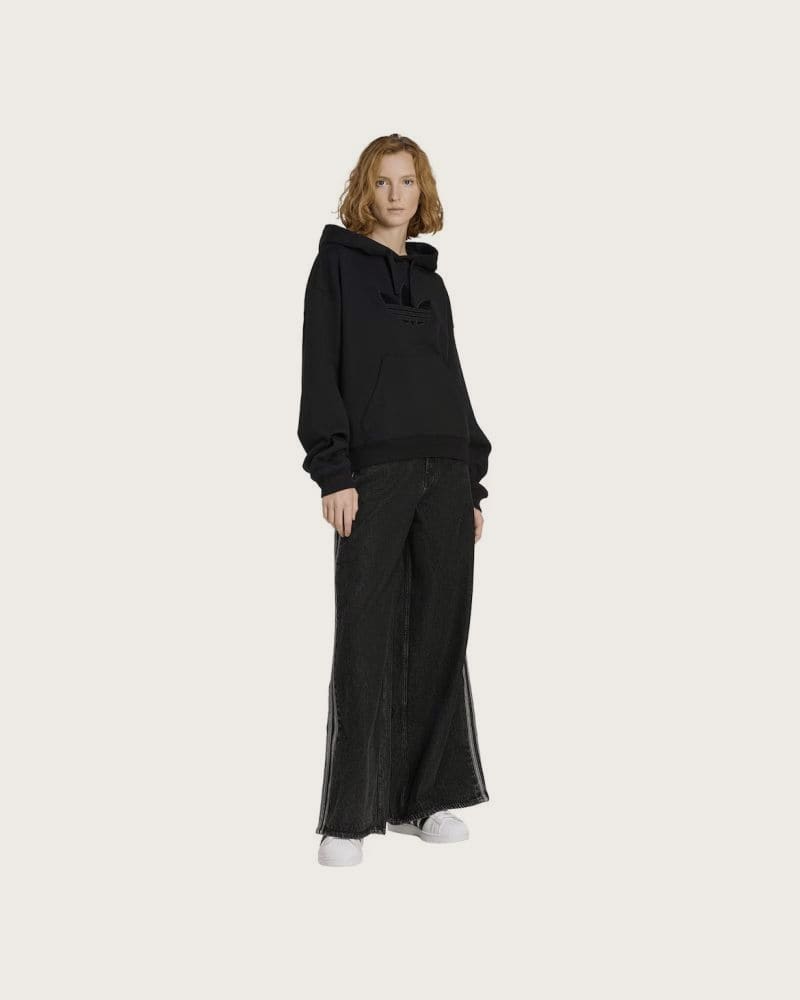 Dámska mikina s kapucňou ADIDAS ORIGINALS TREFOIL HOODIE BLACK – fotka 3