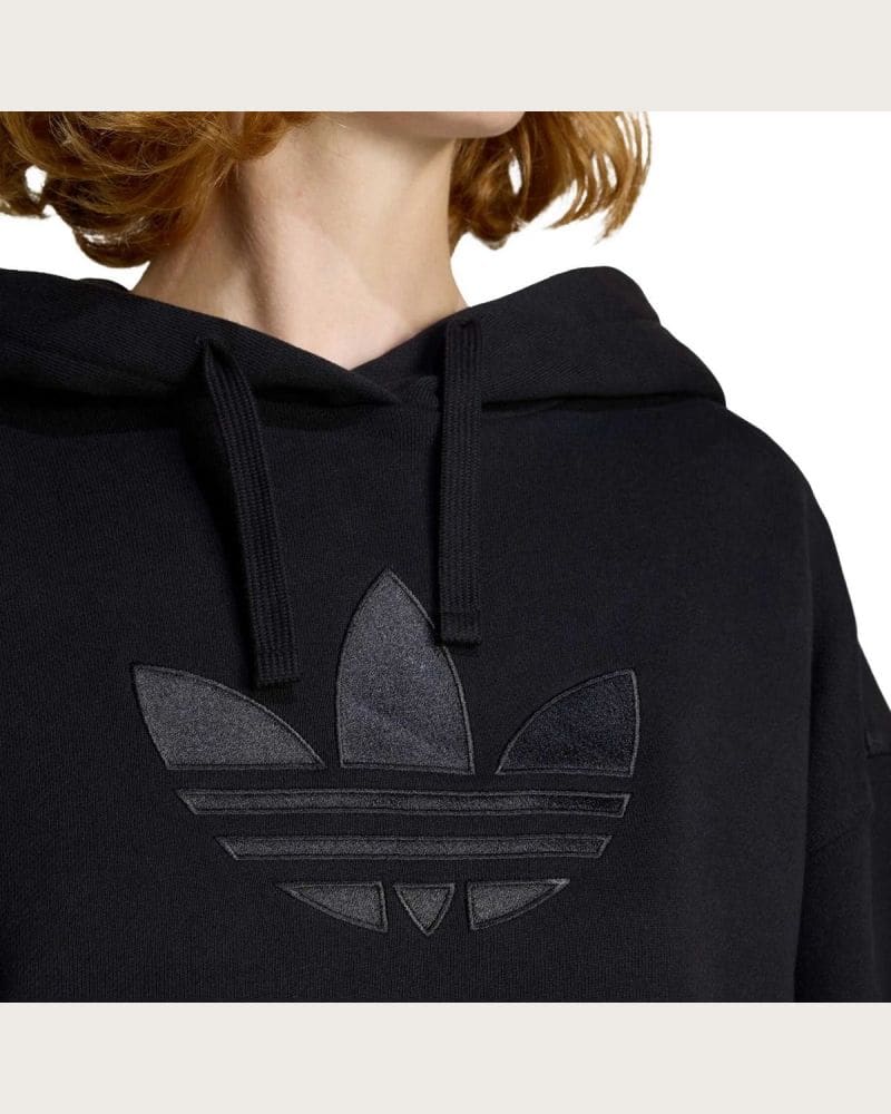 Dámska mikina s kapucňou ADIDAS ORIGINALS TREFOIL HOODIE BLACK – fotka 4