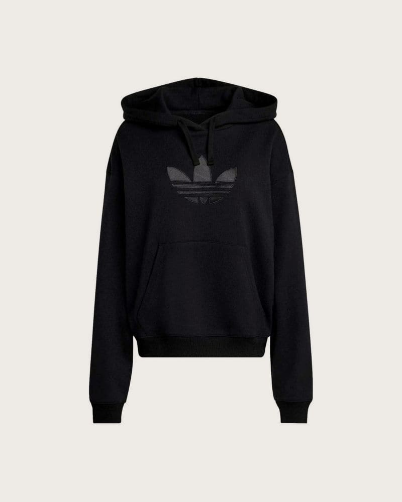 Dámska mikina s kapucňou ADIDAS ORIGINALS TREFOIL HOODIE BLACK – fotka 5