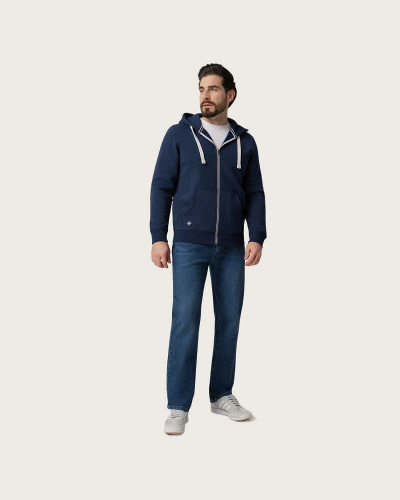 Pánska zateplená mikina so zipsom VOLCANO B-STAR-600-NAVY – fotka 3