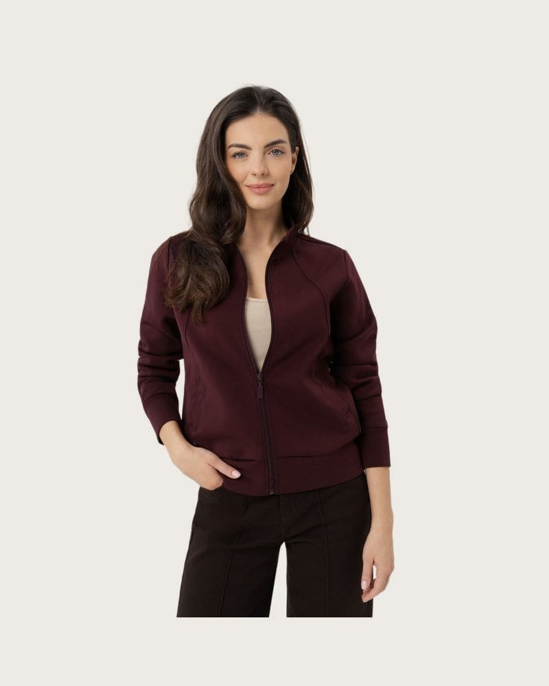 Dámska mikina so zipsom VOLCANO B-NOVA-403-BURGUNDY – fotka 2
