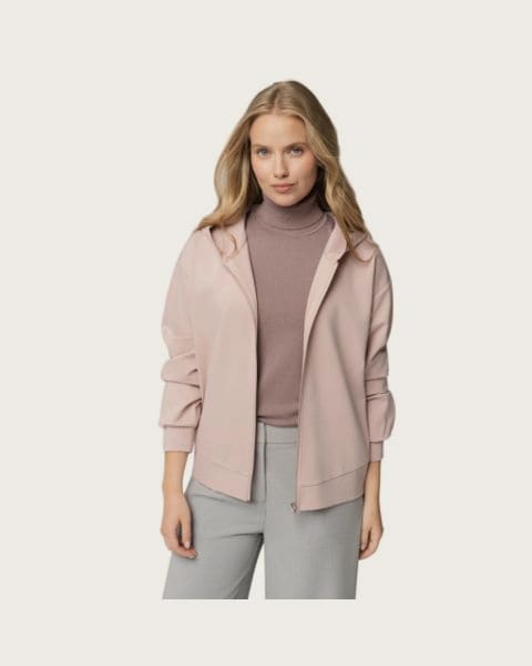 Dámska mikina so zipsom VOLCANO B-CASSI-401-PINK