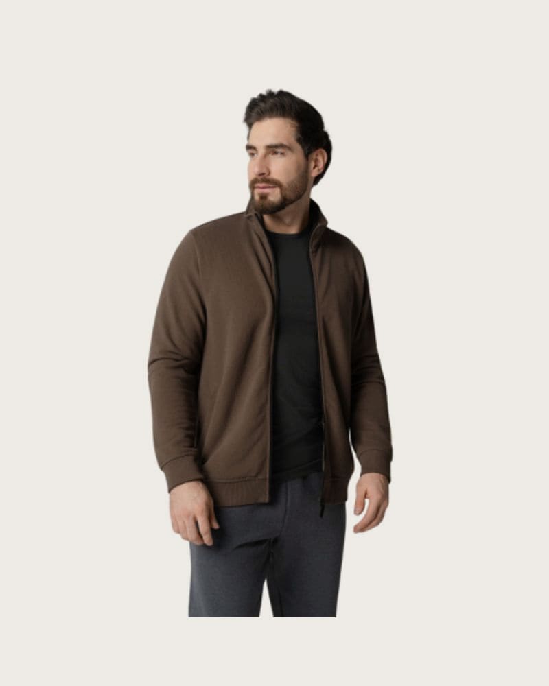 Pánska mikina so zipsom VOLCANO B-DRACO-500-BROWN