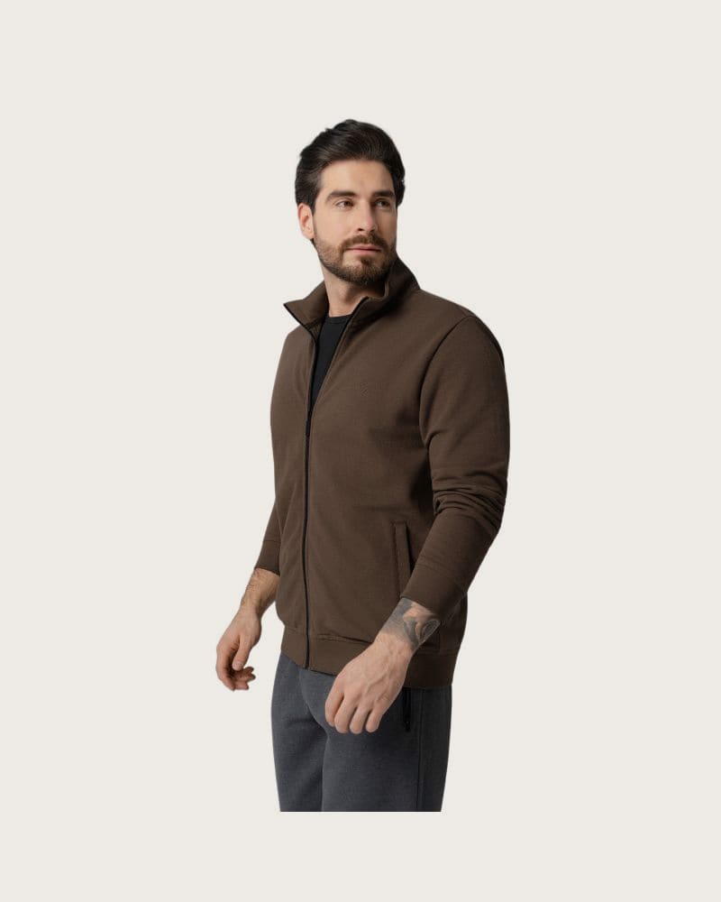 Pánska mikina so zipsom VOLCANO B-DRACO-500-BROWN – fotka 2