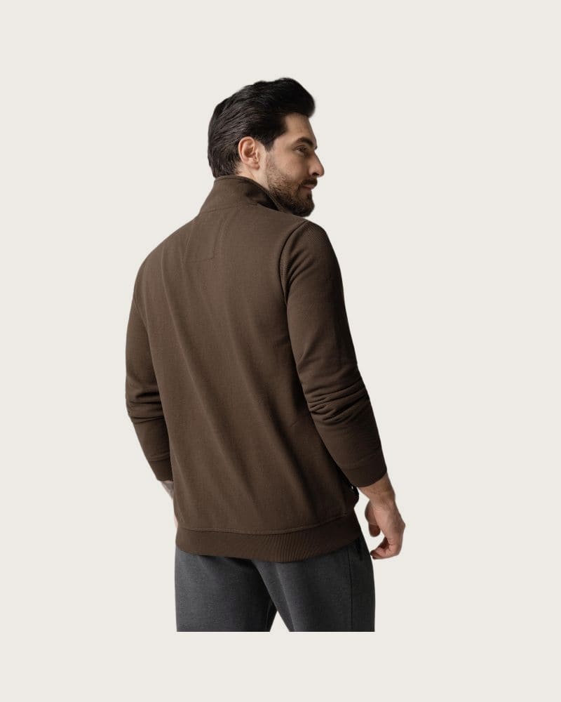 Pánska mikina so zipsom VOLCANO B-DRACO-500-BROWN – fotka 4
