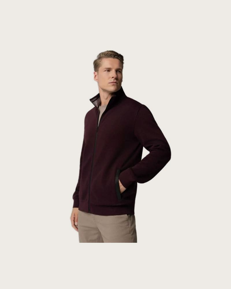 Pánska mikina so zipsom VOLCANO B-GLOR-403-BURGUNDY – fotka 2