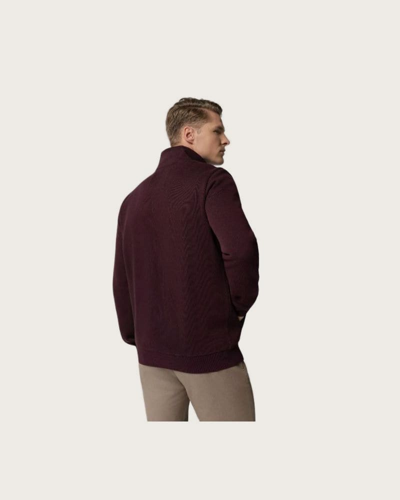 Pánska mikina so zipsom VOLCANO B-GLOR-403-BURGUNDY – fotka 3