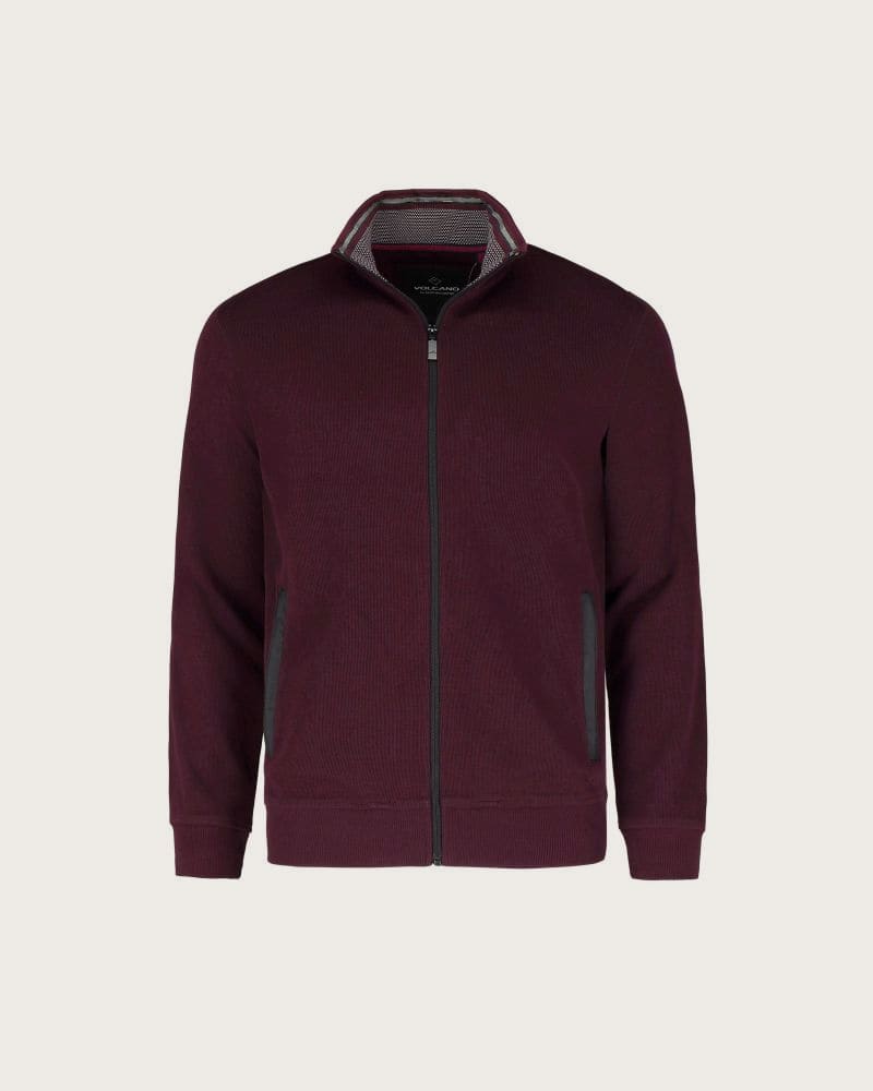 Pánska mikina so zipsom VOLCANO B-GLOR-403-BURGUNDY – fotka 5