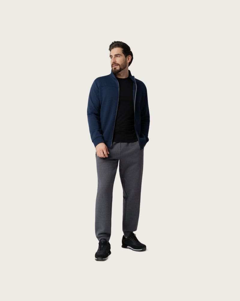 Pánska zateplená mikina so zipsom VOLCANO B-POPLAR-600-NAVY – fotka 4