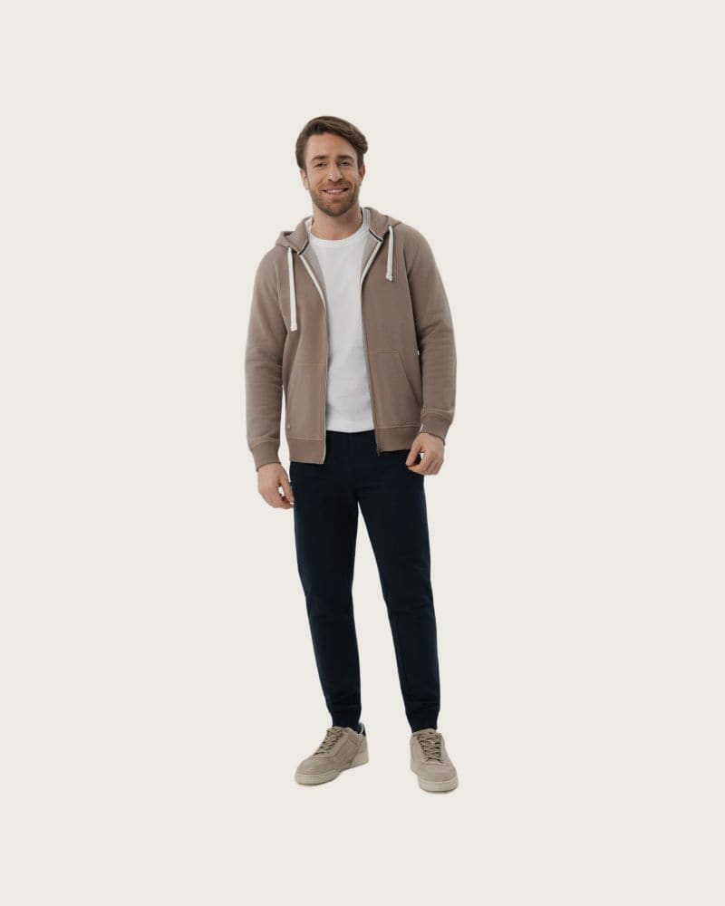 Pánska zateplená mikina so zipsom VOLCANO B-STAR-102-BEIGE – fotka 3