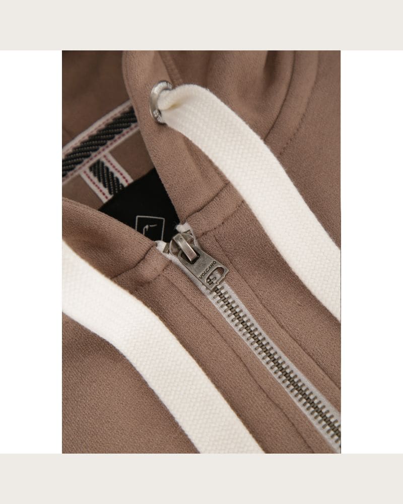 Pánska zateplená mikina so zipsom VOLCANO B-STAR-102-BEIGE – fotka 6