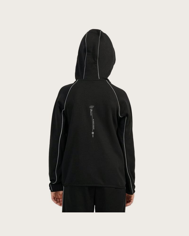 Chlapčenská zateplená tréningová mikina so zipsom 4F JUNIOR SWEATSHIRT FNK M0954-20S-DEEP BLACK – fotka 4