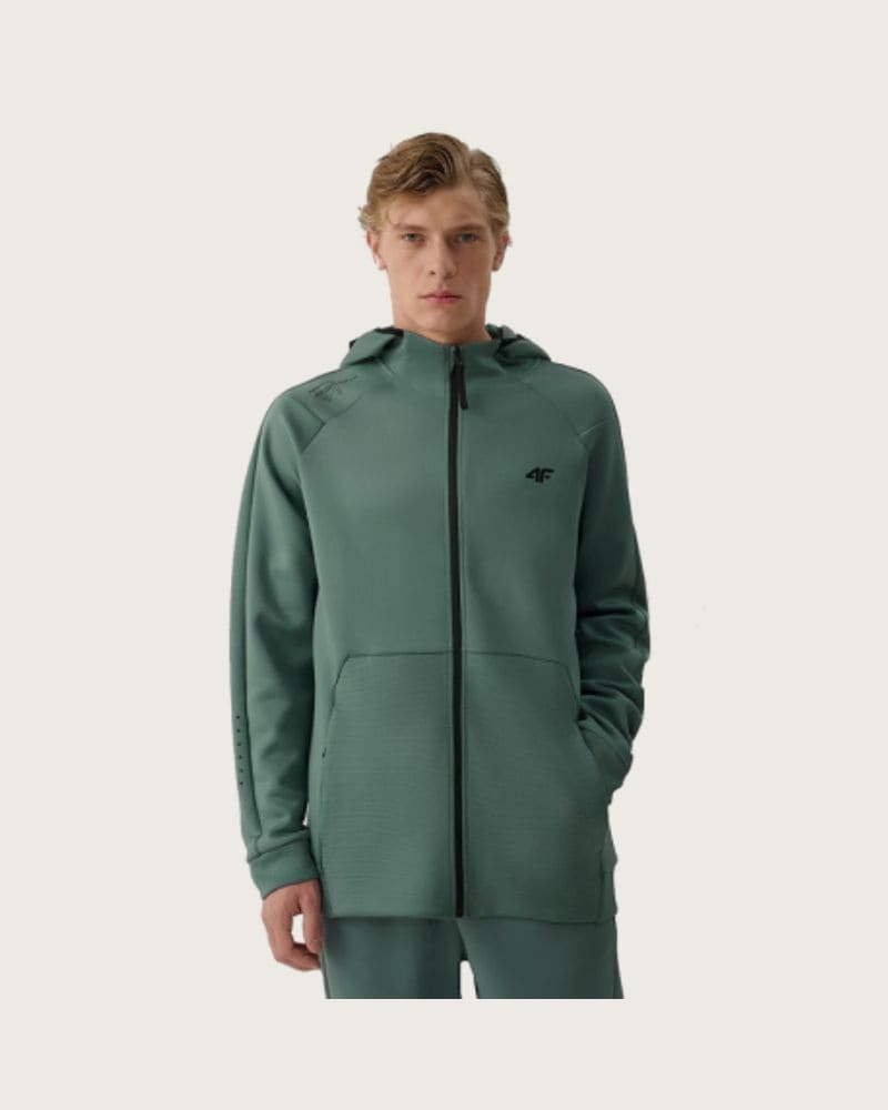 Pánska tréningová mikina so zipsom 4F SWEATSHIRT FNK M0893-42S-LIGHT GREEN