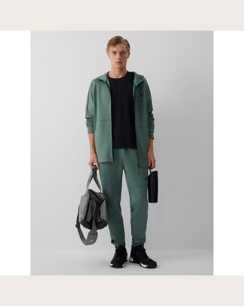 Pánska tréningová mikina so zipsom 4F SWEATSHIRT FNK M0893-42S-LIGHT GREEN – fotka 4