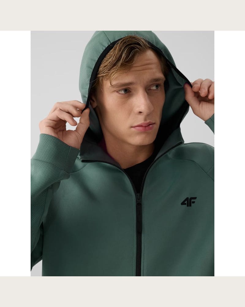 Pánska tréningová mikina so zipsom 4F SWEATSHIRT FNK M0893-42S-LIGHT GREEN – fotka 5
