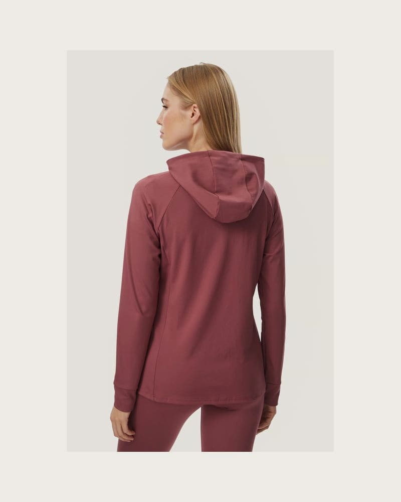 Dámska zateplená tréningová mikina so zipsom 4F SWEATSHIRT FNK F0946-60S-BURGUNDY – fotka 3