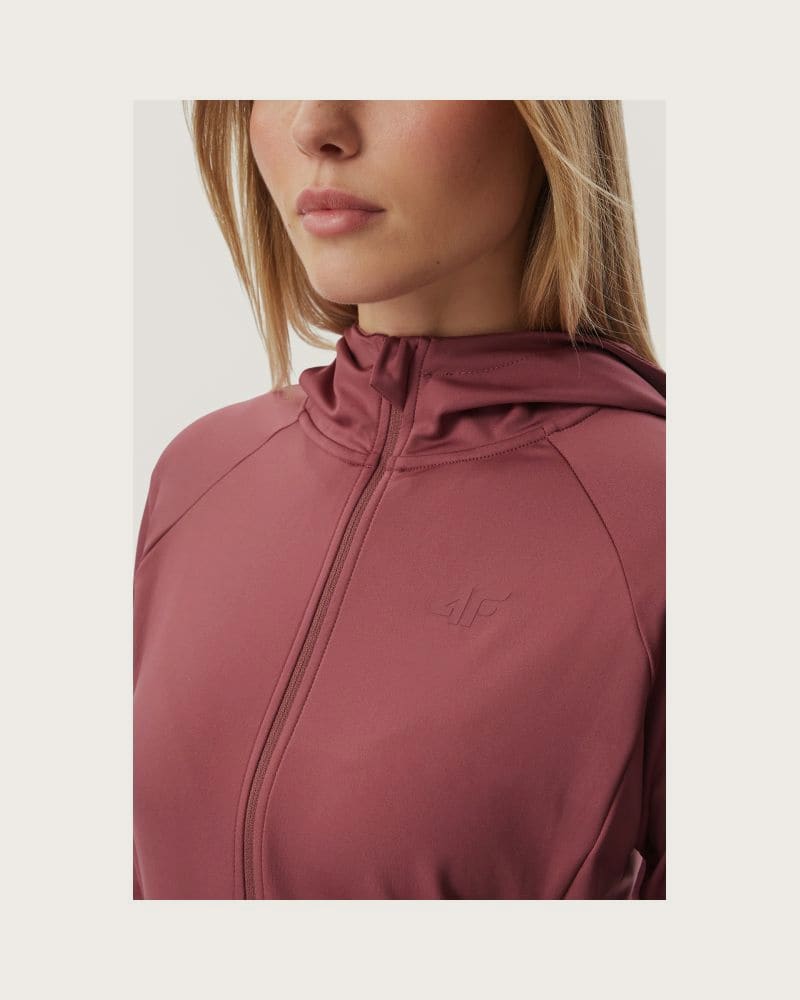 Dámska zateplená tréningová mikina so zipsom 4F SWEATSHIRT FNK F0946-60S-BURGUNDY – fotka 5