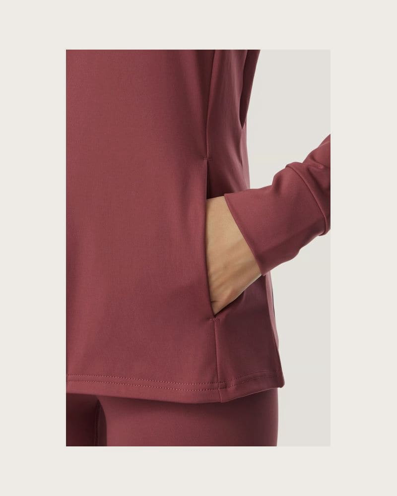 Dámska zateplená tréningová mikina so zipsom 4F SWEATSHIRT FNK F0946-60S-BURGUNDY – fotka 6