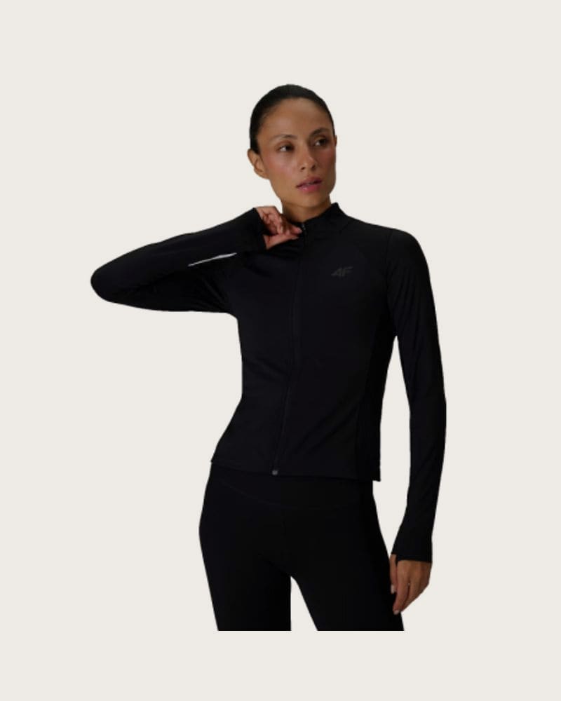 Dámska zateplená tréningová mikina so zipsom 4F SWEATSHIRT FNK F0917-20S-DEEP BLACK