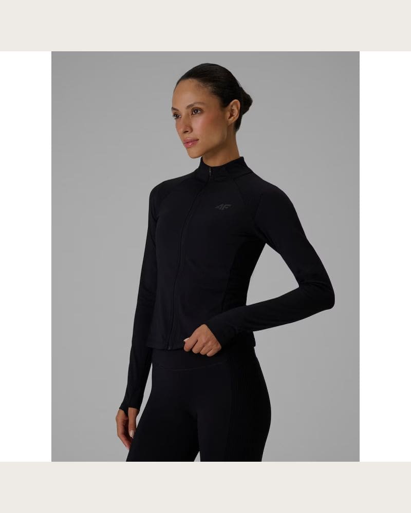 Dámska zateplená tréningová mikina so zipsom 4F SWEATSHIRT FNK F0917-20S-DEEP BLACK – fotka 3