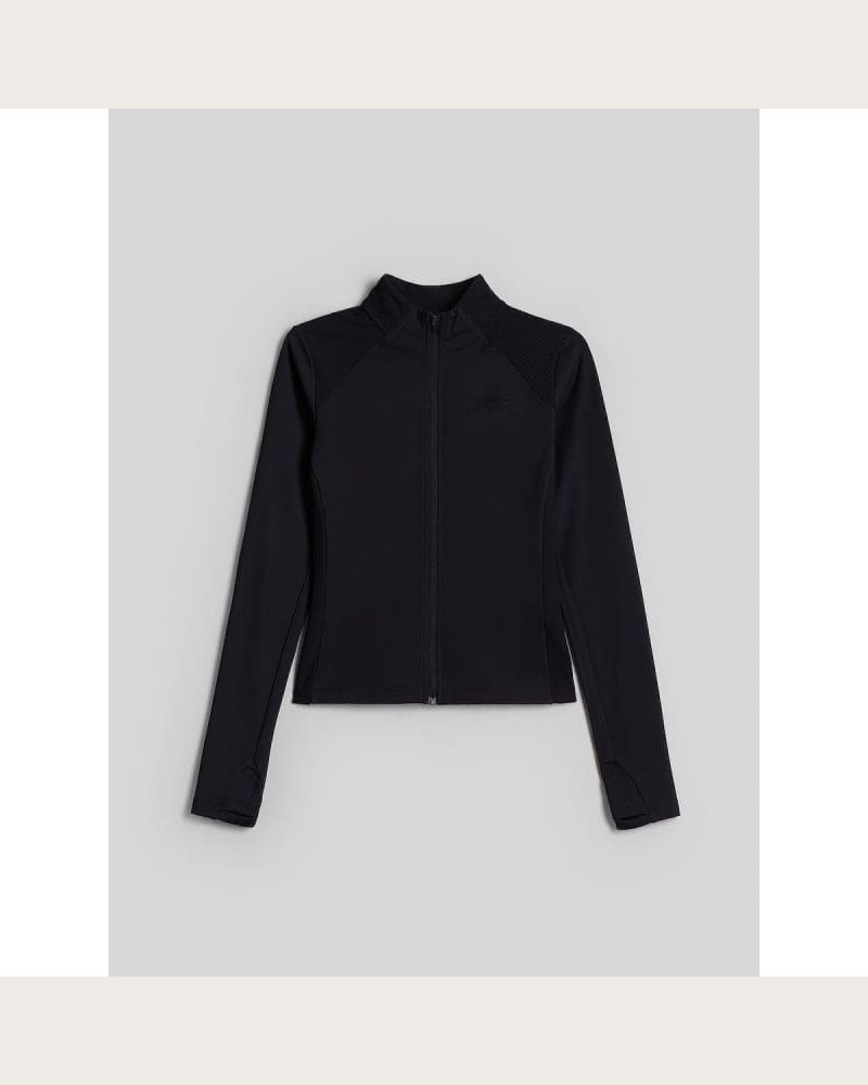 Dámska zateplená tréningová mikina so zipsom 4F SWEATSHIRT FNK F0917-20S-DEEP BLACK – fotka 7