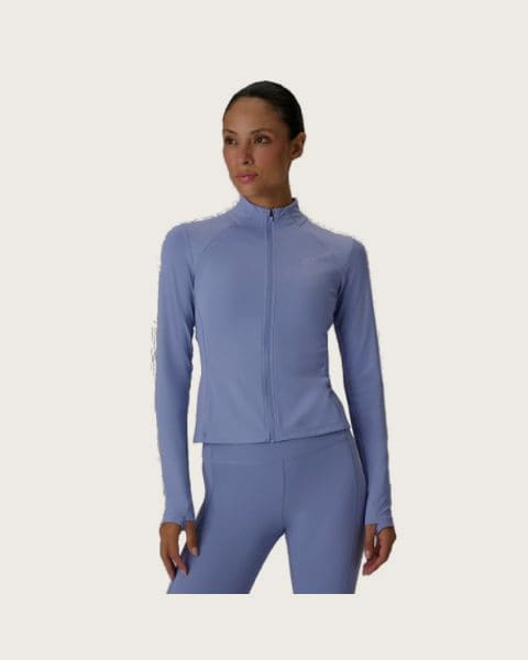 Dámska zateplená tréningová mikina so zipsom 4F SWEATSHIRT FNK F0917-34S-LIGHT BLUE