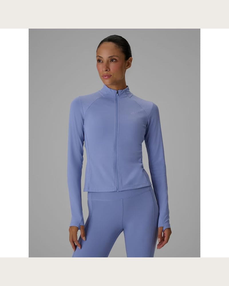 Dámska zateplená tréningová mikina so zipsom 4F SWEATSHIRT FNK F0917-34S-LIGHT BLUE – fotka 2