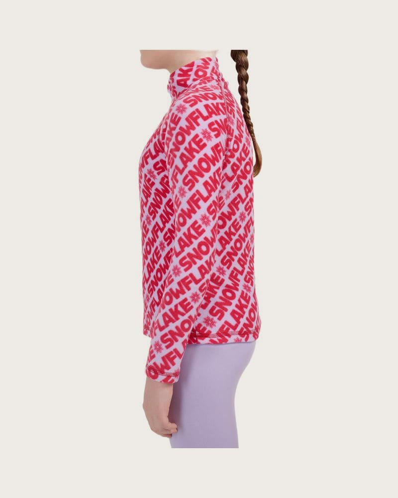 Dievčenská termo mikina s 1 2 zipsom 4F JUNIOR FLEECE UNDERWEAR F090-90A-MULTICOLOUR ALLOVER – fotka 3
