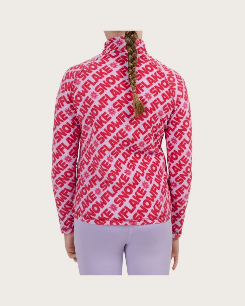 Dievčenská termo mikina s 1 2 zipsom 4F JUNIOR FLEECE UNDERWEAR F090-90A-MULTICOLOUR ALLOVER – fotka 4