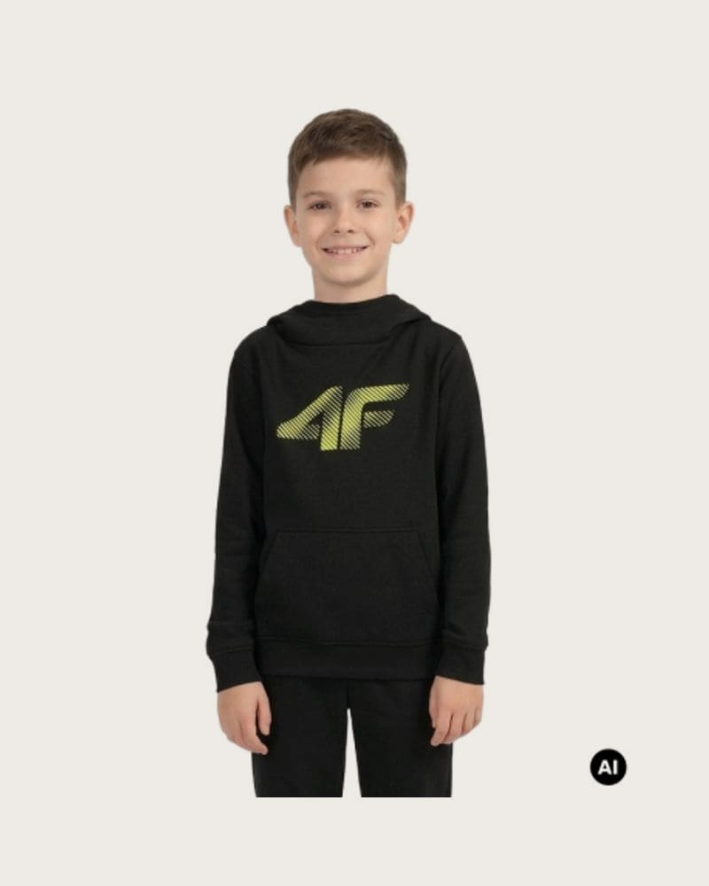 Chlapčenská mikina s kapucňou 4F JUNIOR SWEATSHIRT M2761-20S-DEEP BLACK