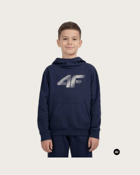 Chlapčenská mikina s kapucňou 4F JUNIOR SWEATSHIRT M2761-31S-NAVY