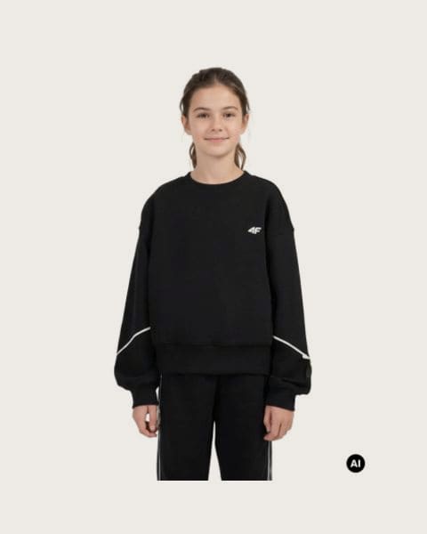 Dievčenská mikina 4F JUNIOR SWEATSHIRT F2696-20S-DEEP BLACK