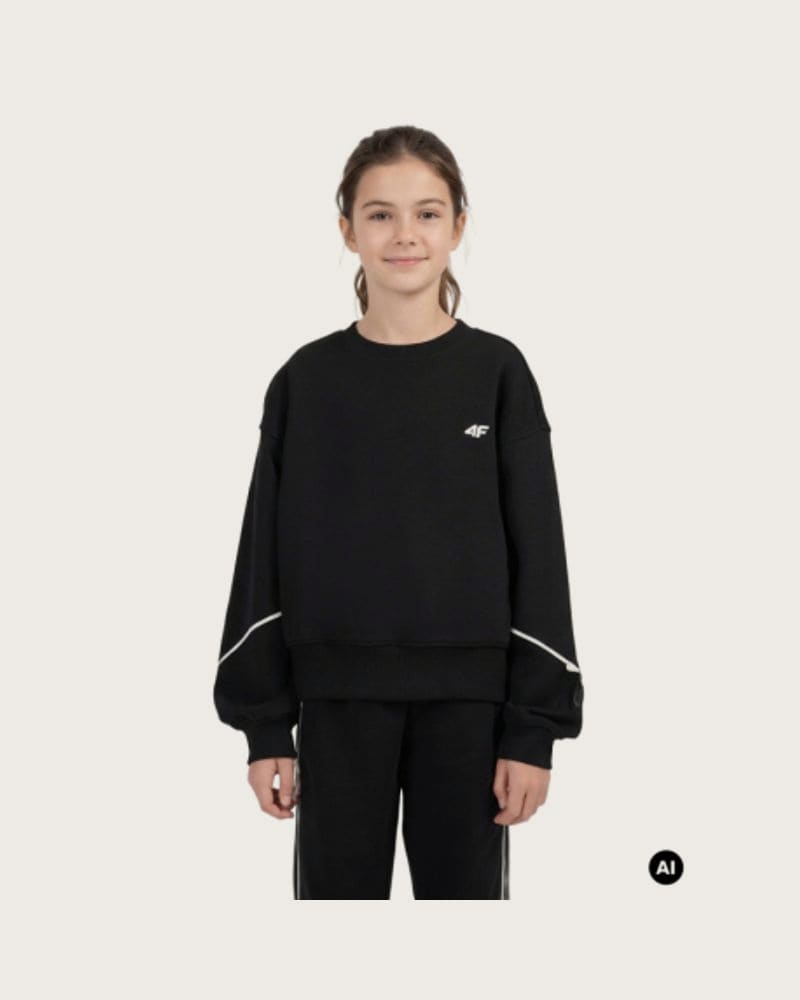Dievčenská mikina 4F JUNIOR SWEATSHIRT F2696-20S-DEEP BLACK