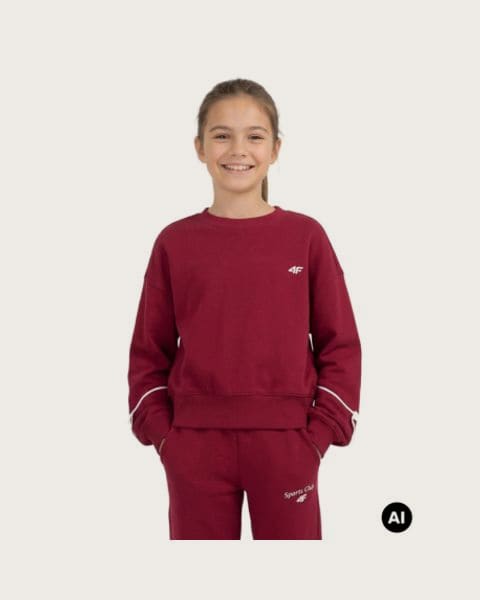 Dievčenská mikina 4F JUNIOR SWEATSHIRT F2696-60S-BURGUNDY