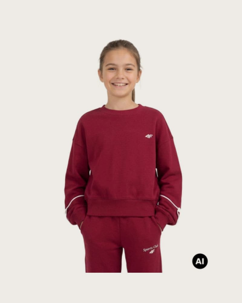 Dievčenská mikina 4F JUNIOR SWEATSHIRT F2696-60S-BURGUNDY