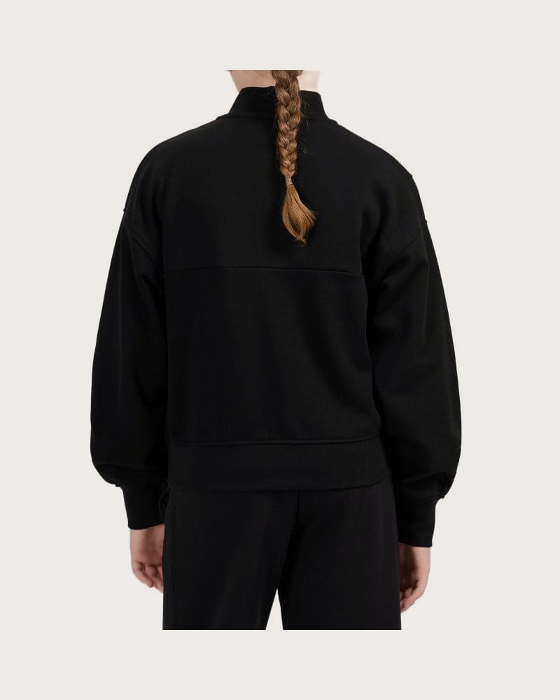 Dievčenská mikina s 1 2 zipsom 4F JUNIOR SWEATSHIRT F2701-20S-DEEP BLACK – fotka 3