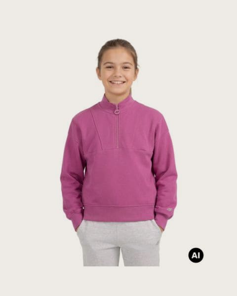 Dievčenská mikina s 1 2 zipsom 4F JUNIOR SWEATSHIRT F2701-51S-VIOLET