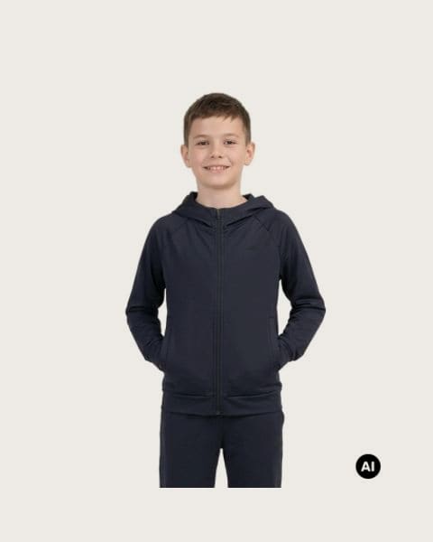 Chlapčenská tréningová mikina so zipsom 4F JUNIOR SWEATSHIRT FNK M0953-20S-DEEP BLACK