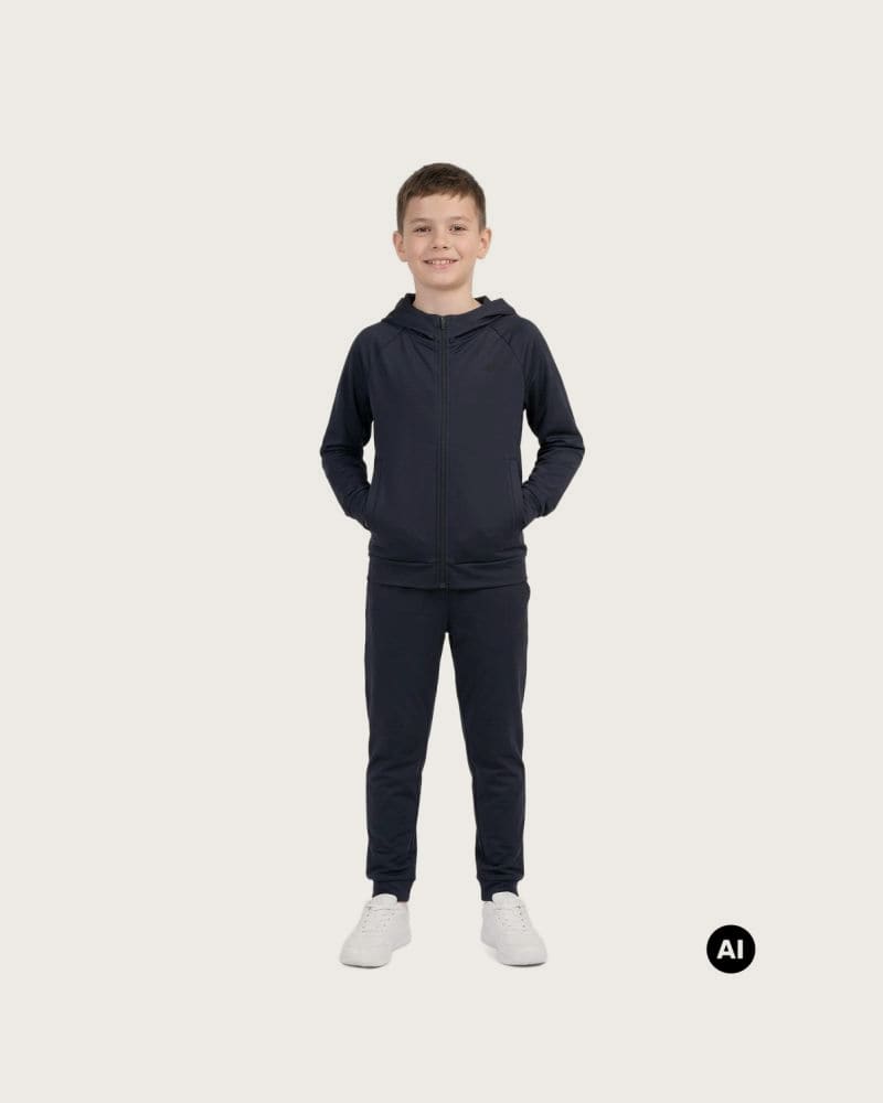 Chlapčenská tréningová mikina so zipsom 4F JUNIOR SWEATSHIRT FNK M0953-20S-DEEP BLACK – fotka 4
