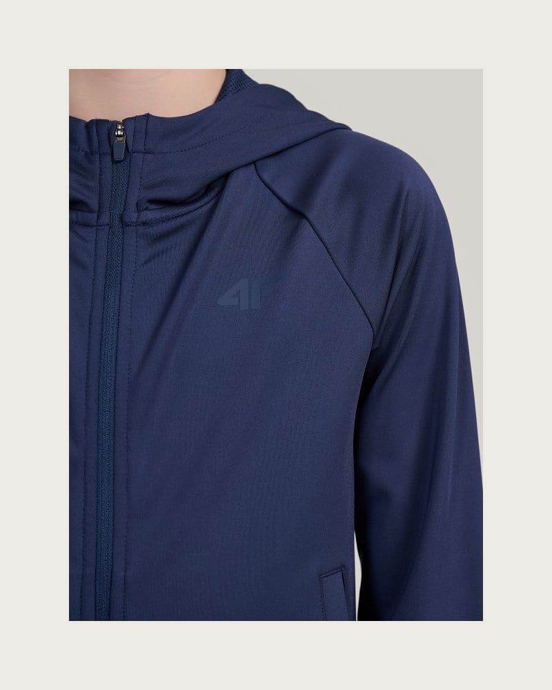 Chlapčenská tréningová mikina so zipsom 4F JUNIOR SWEATSHIRT FNK M0953-31S-NAVY – fotka 4