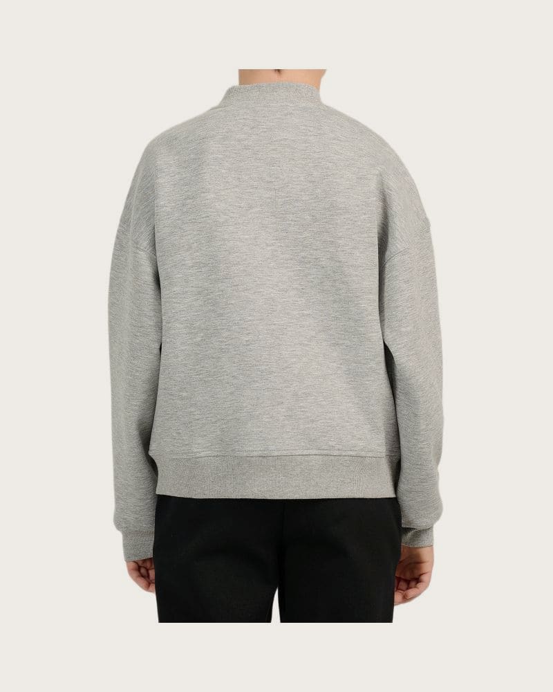 Chlapčenská mikina so zipsom 4F JUNIOR SWEATSHIRT M2684-26M-WARM LIGHT GREY MELANGE – fotka 3